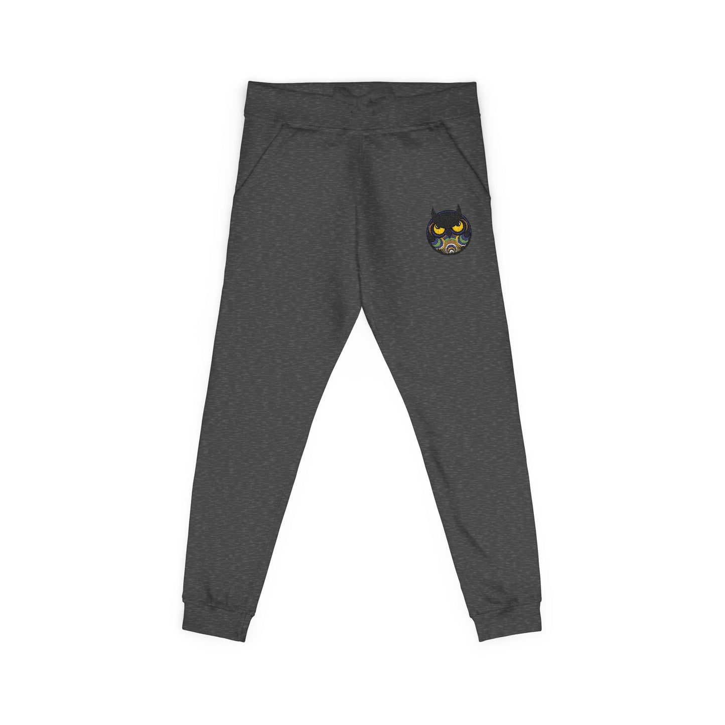 Cool Owl Embroidered Sweatpants — Original Owl Patch Fleece Joggers