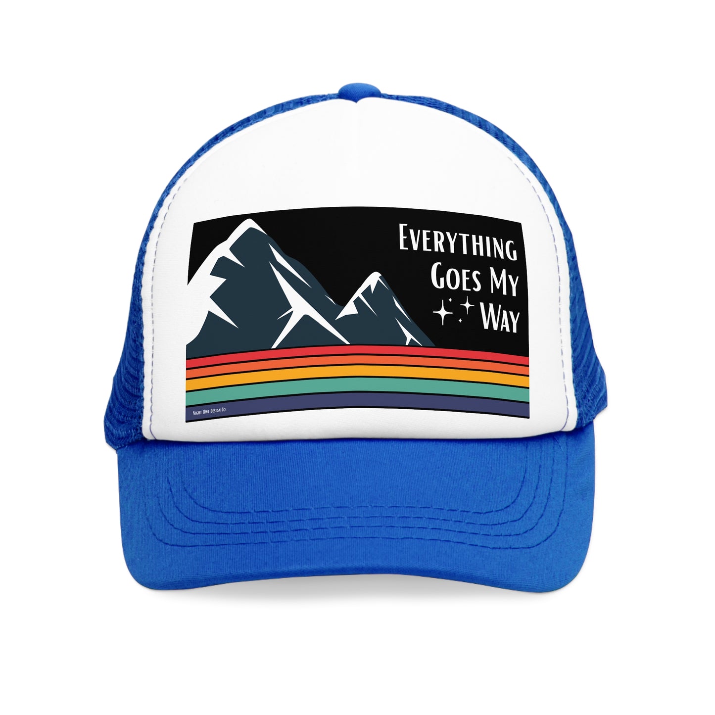 Manifestation Trucker Hat Funny Retro Mountain Trucker Cap | Fun Outdoor Hat | Gift for Hikers, Adventurers, & Nature Lovers, Casual Wear, LGBTQ+ Pride