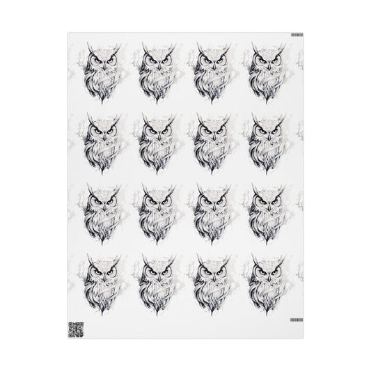Artistic Owl Wrapping Paper, Unique Gift Wrap for All Occasions, Eco-Friendly, Decorative Paper for Birthdays, Holidays, Showers