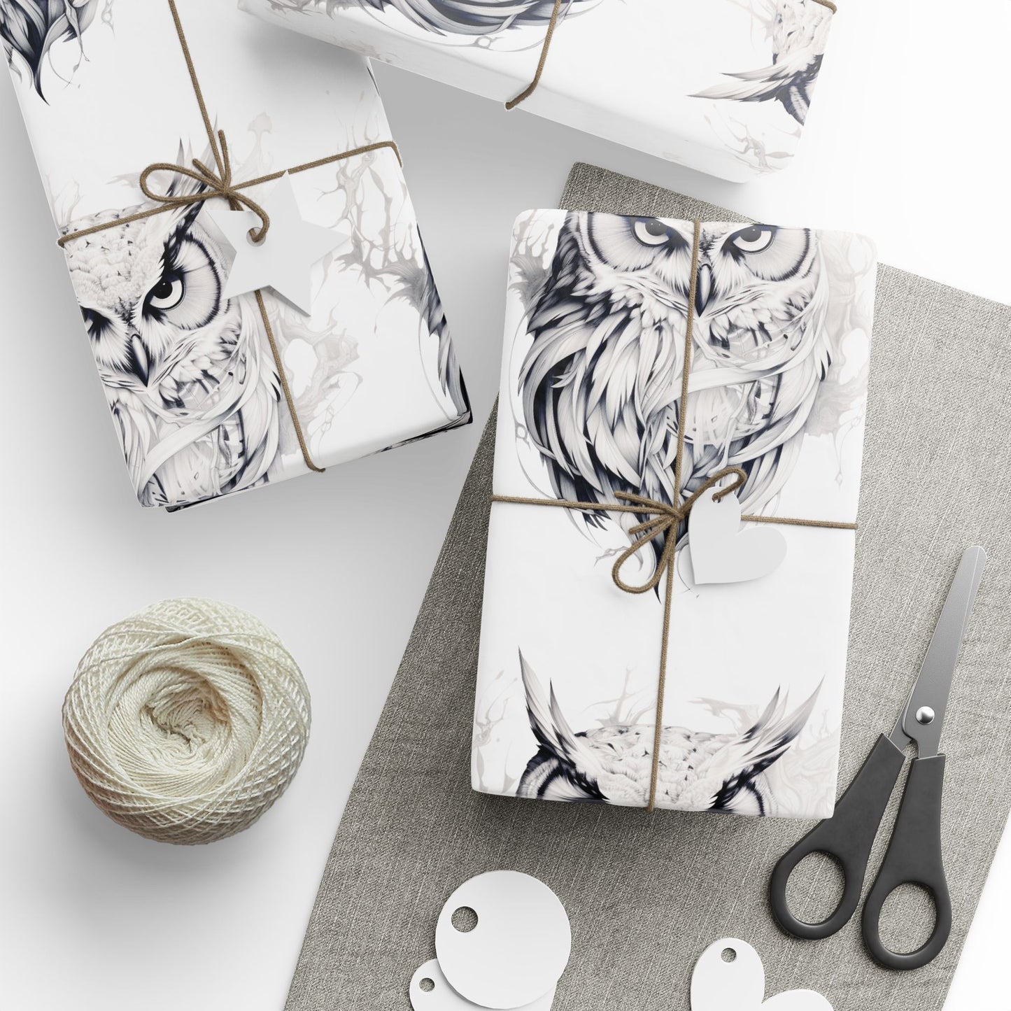 Artistic Owl Wrapping Paper, Unique Gift Wrap for All Occasions, Eco-Friendly, Decorative Paper for Birthdays, Holidays, Showers