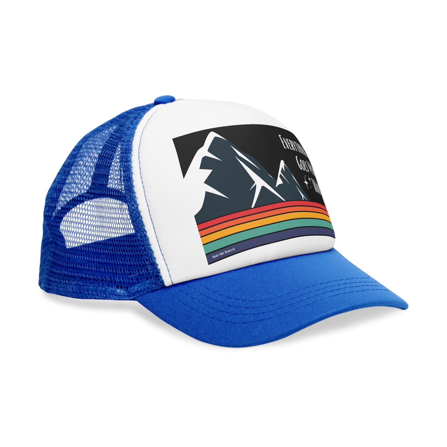 Manifestation Trucker Hat Funny Retro Mountain Trucker Cap | Fun Outdoor Hat | Gift for Hikers, Adventurers, & Nature Lovers, Casual Wear, LGBTQ+ Pride