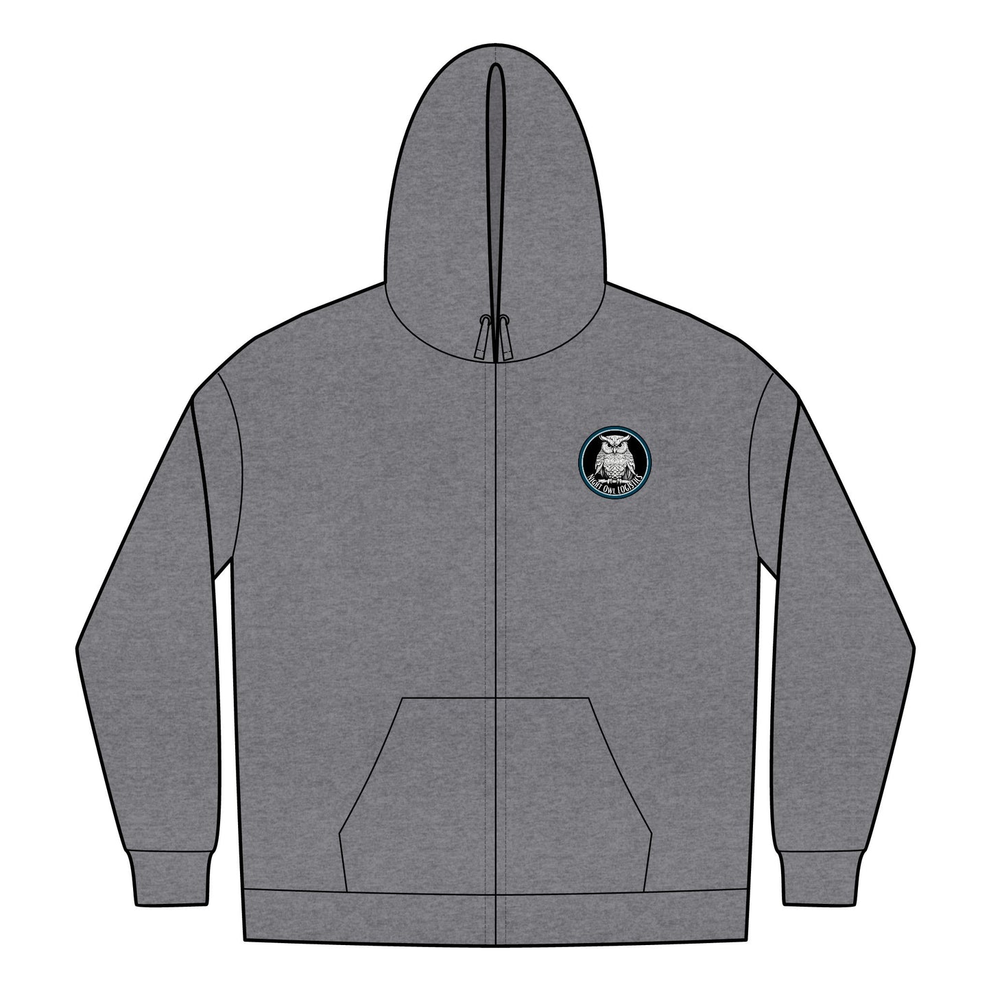 Night Owl Logistics Hoodie - Unisex Full-Zip Sweatshirt