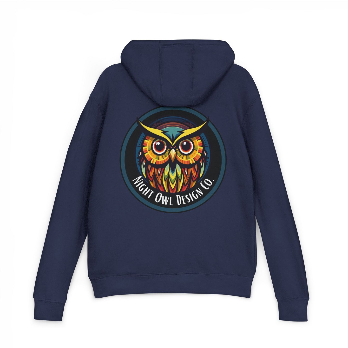 Colorful Owl Hoodie - Night Owl Design Co Original Logo Unisex French Terry