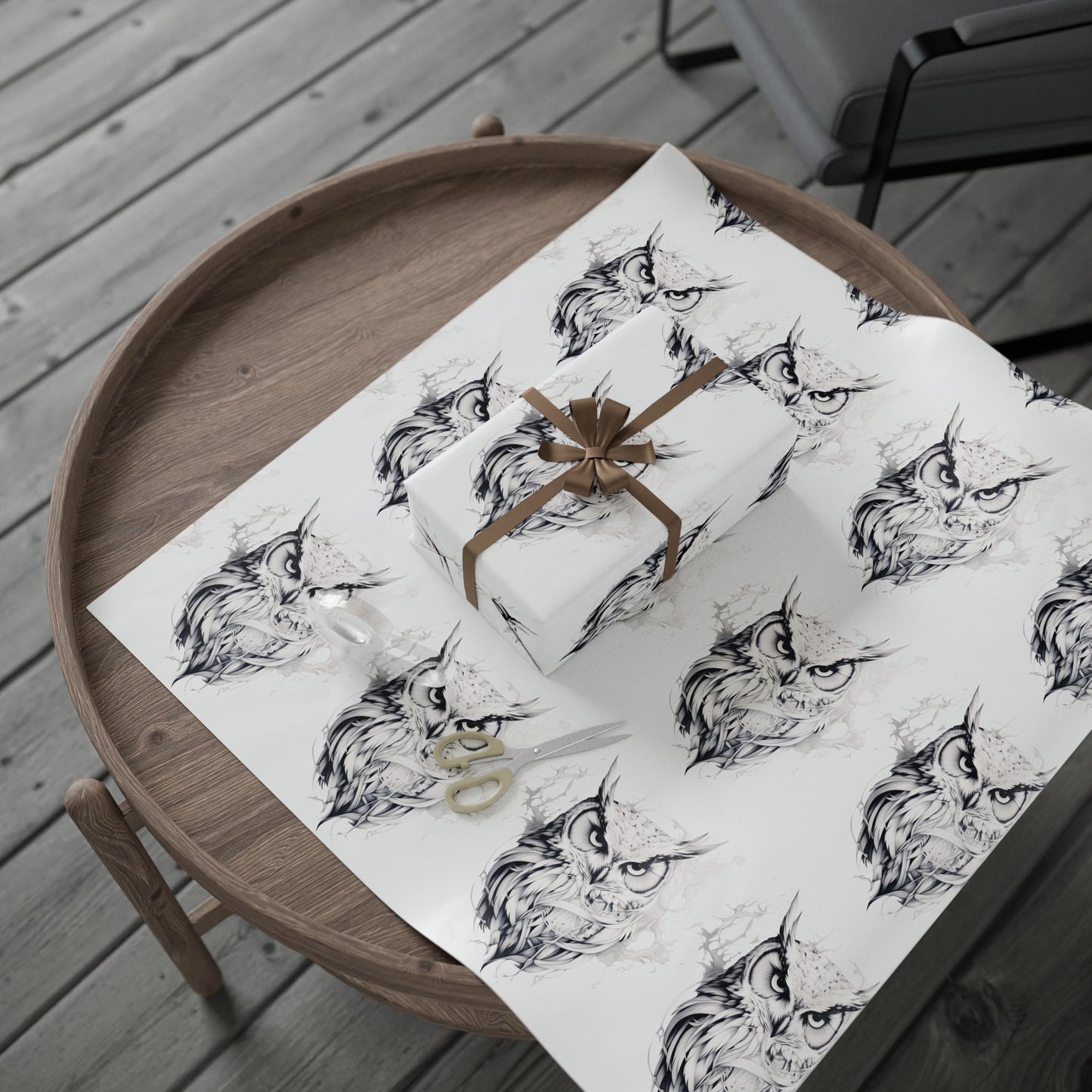 Artistic Owl Wrapping Paper, Unique Gift Wrap for All Occasions, Eco-Friendly, Decorative Paper for Birthdays, Holidays, Showers