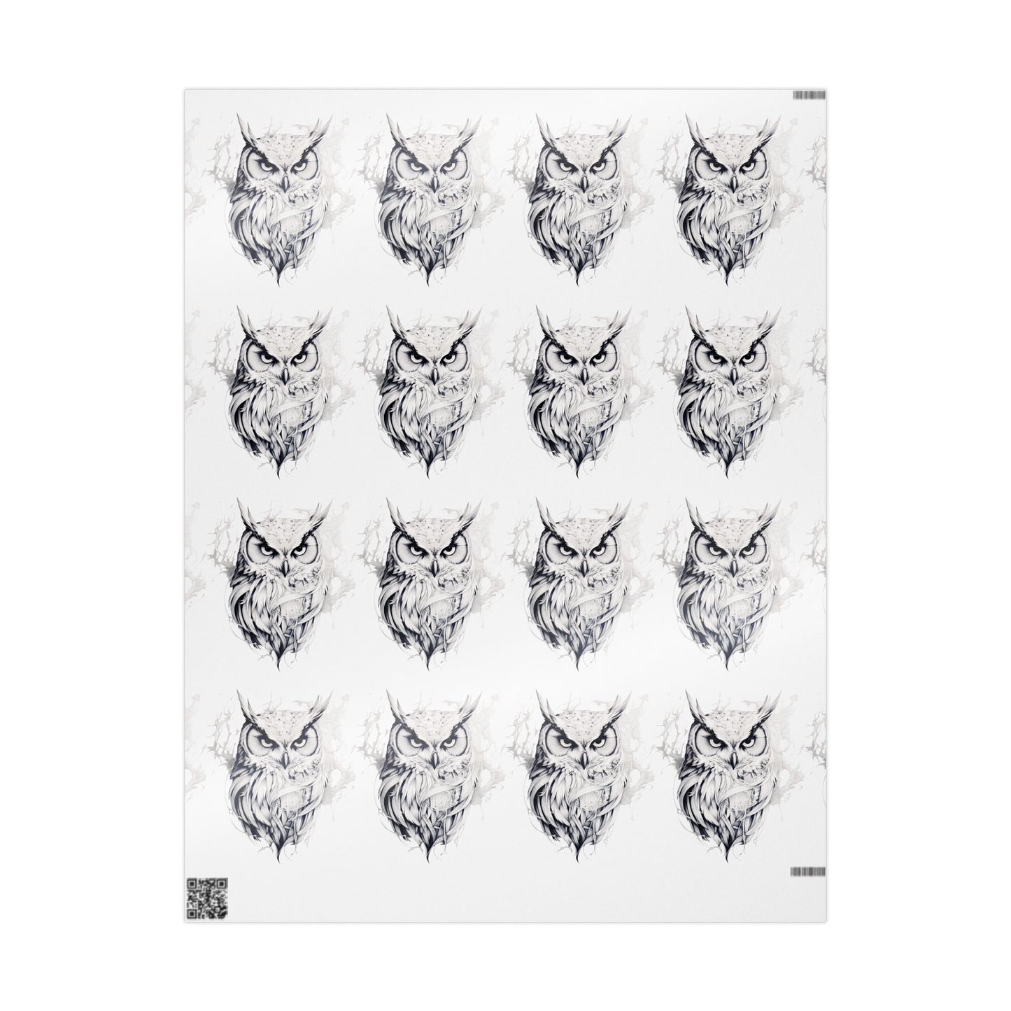 Artistic Owl Wrapping Paper, Unique Gift Wrap for All Occasions, Eco-Friendly, Decorative Paper for Birthdays, Holidays, Showers