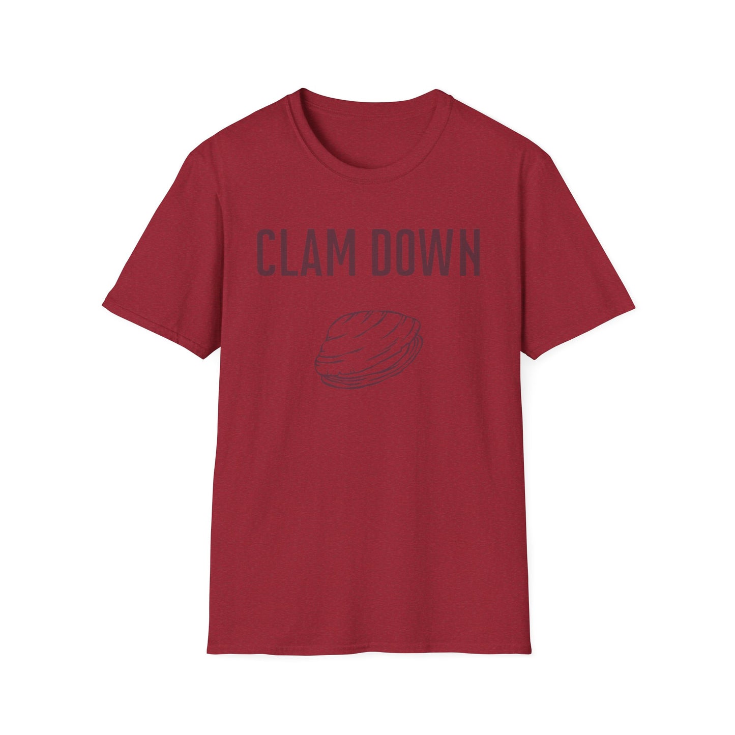Clam Down Unisex Soft style T-Shirt funny chill t-shirt.