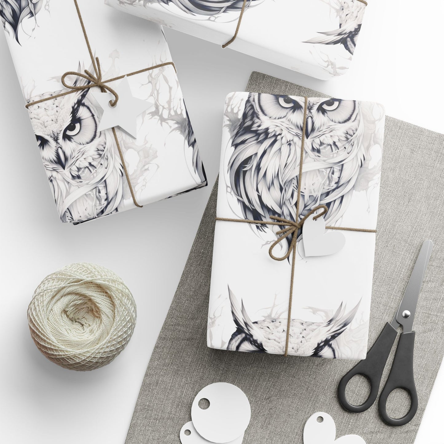 Artistic Owl Wrapping Paper, Unique Gift Wrap for All Occasions, Eco-Friendly, Decorative Paper for Birthdays, Holidays, Showers