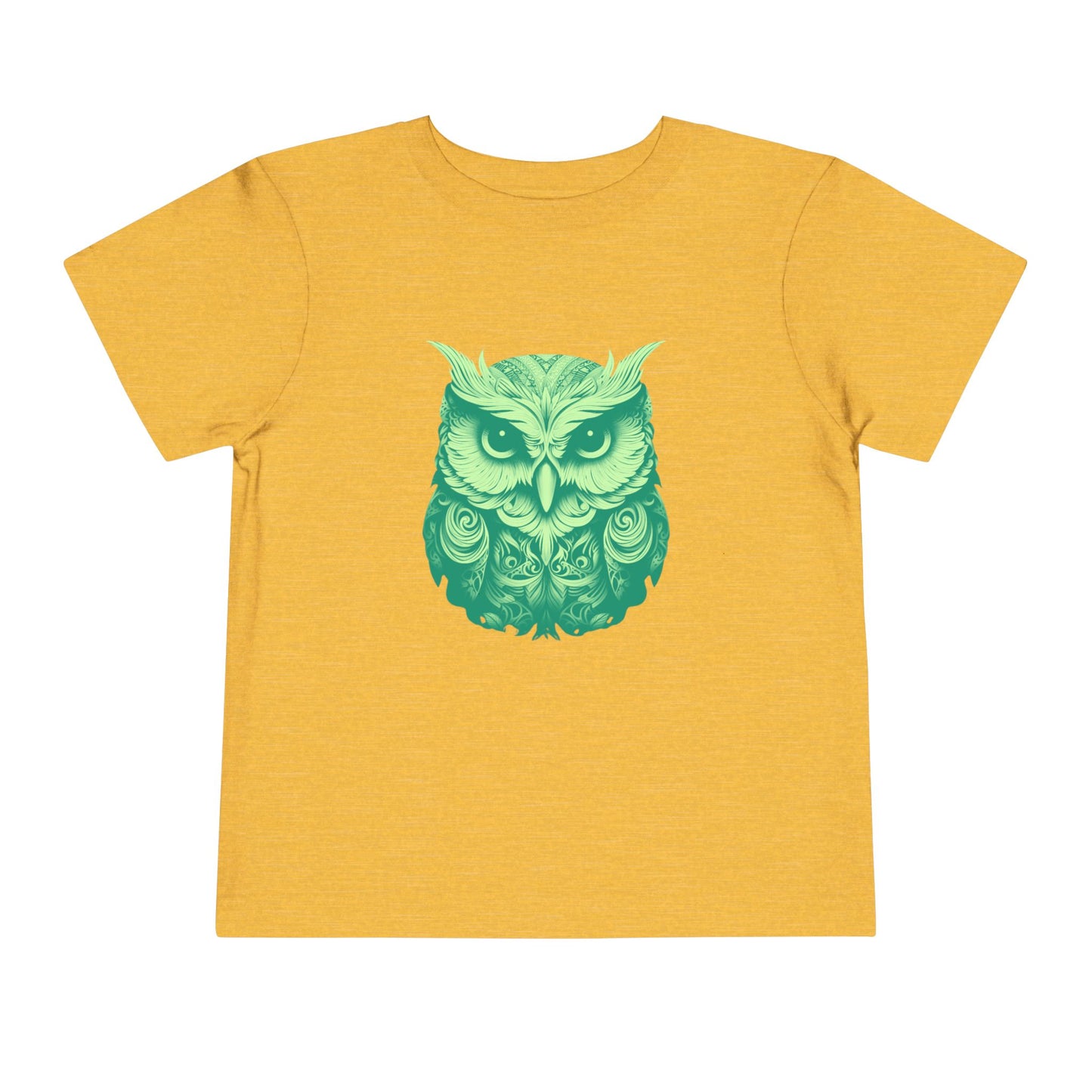 Toddler Tee - Green Botanical Owl Graphic Cute Kids Shirt