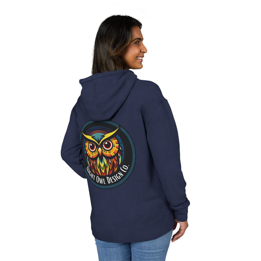 Colorful Owl Hoodie - Night Owl Design Co Original Logo Unisex French Terry