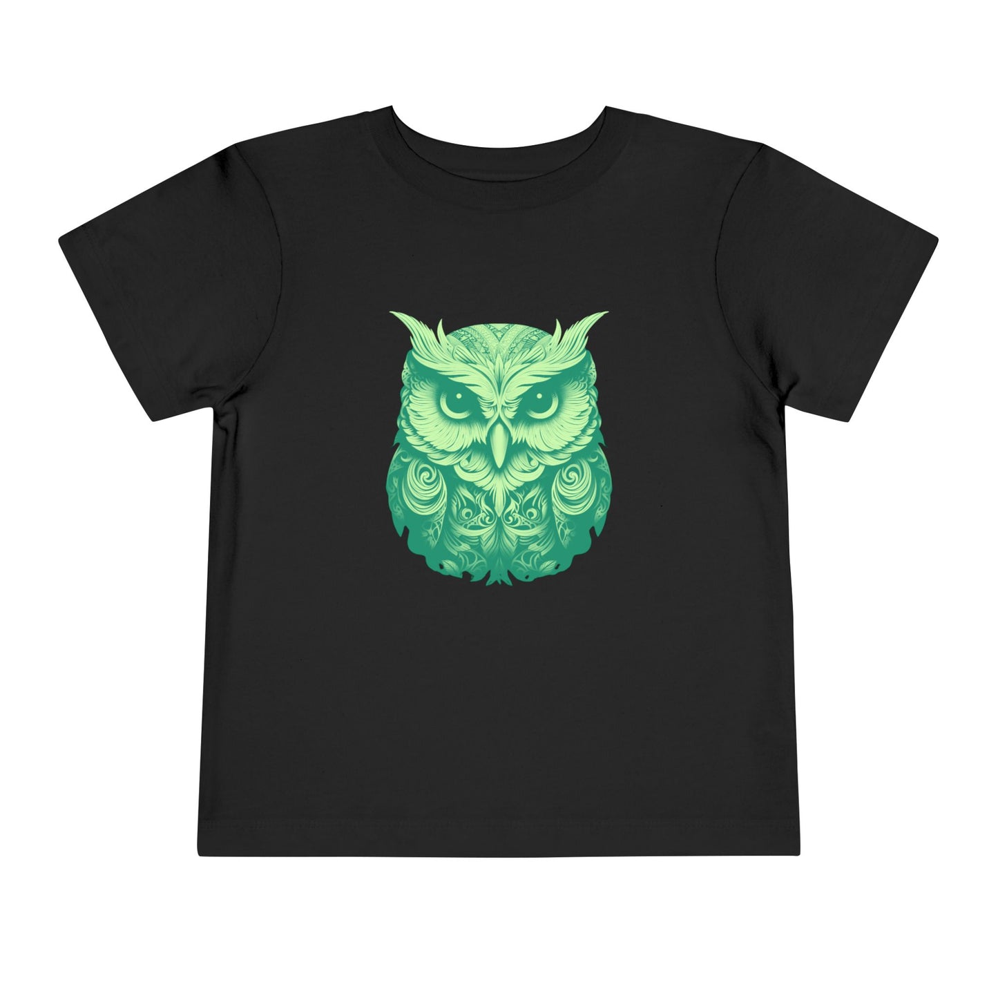 Toddler Tee - Green Botanical Owl Graphic Cute Kids Shirt
