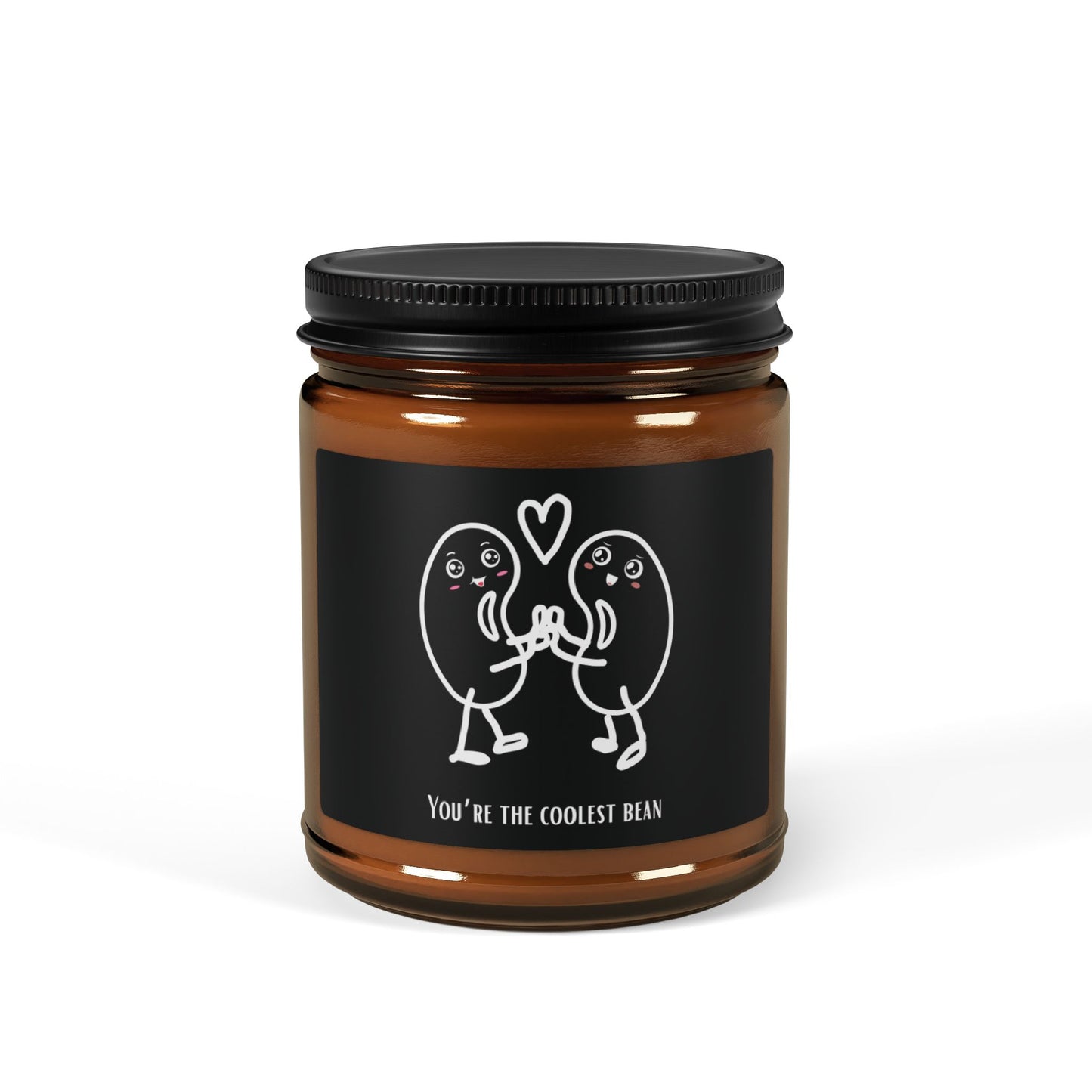 Candle — "You’re the coolest bean" Amber Soy Candle (Romantic Scented Gift)