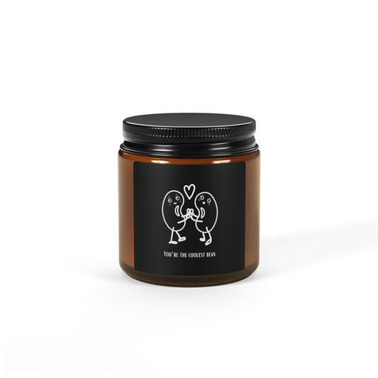 Candle — "You’re the coolest bean" Amber Soy Candle (Romantic Scented Gift)