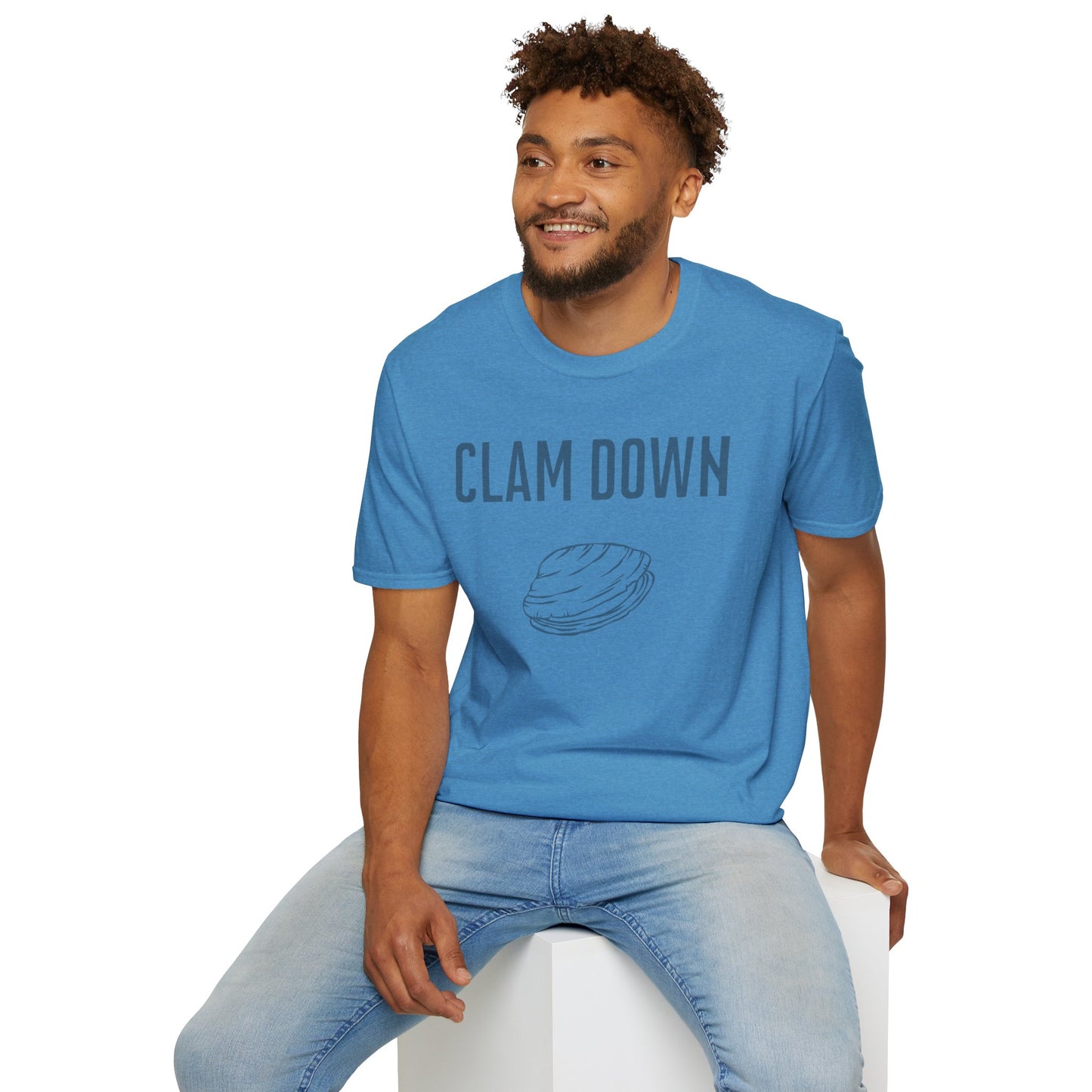 Clam Down Unisex Soft style T-Shirt funny chill t-shirt.
