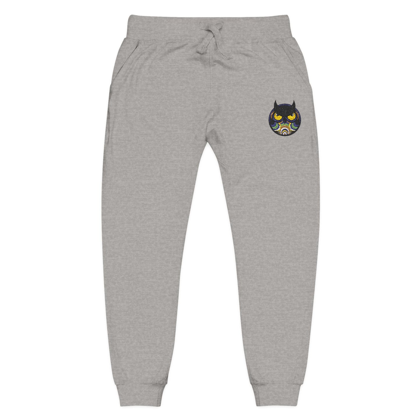 Cool Owl Embroidered Sweatpants — Original Owl Patch Fleece Joggers