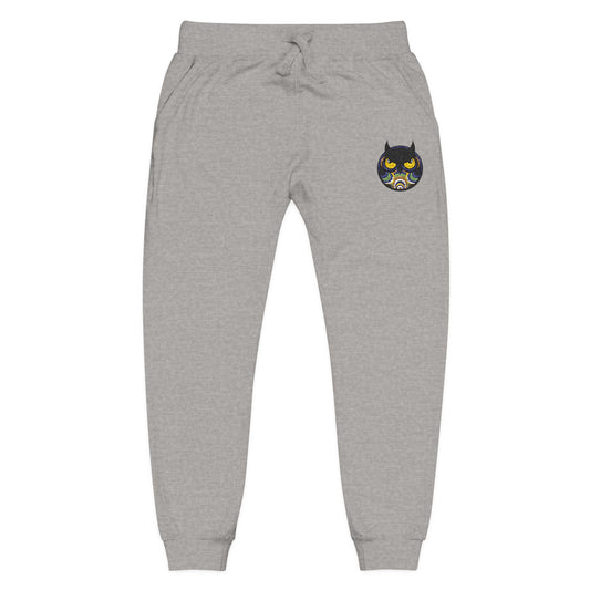 Cool Owl Embroidered Sweatpants — Original Owl Patch Fleece Joggers