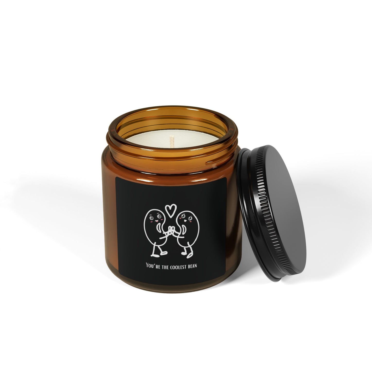 Candle — "You’re the coolest bean" Amber Soy Candle (Romantic Scented Gift)