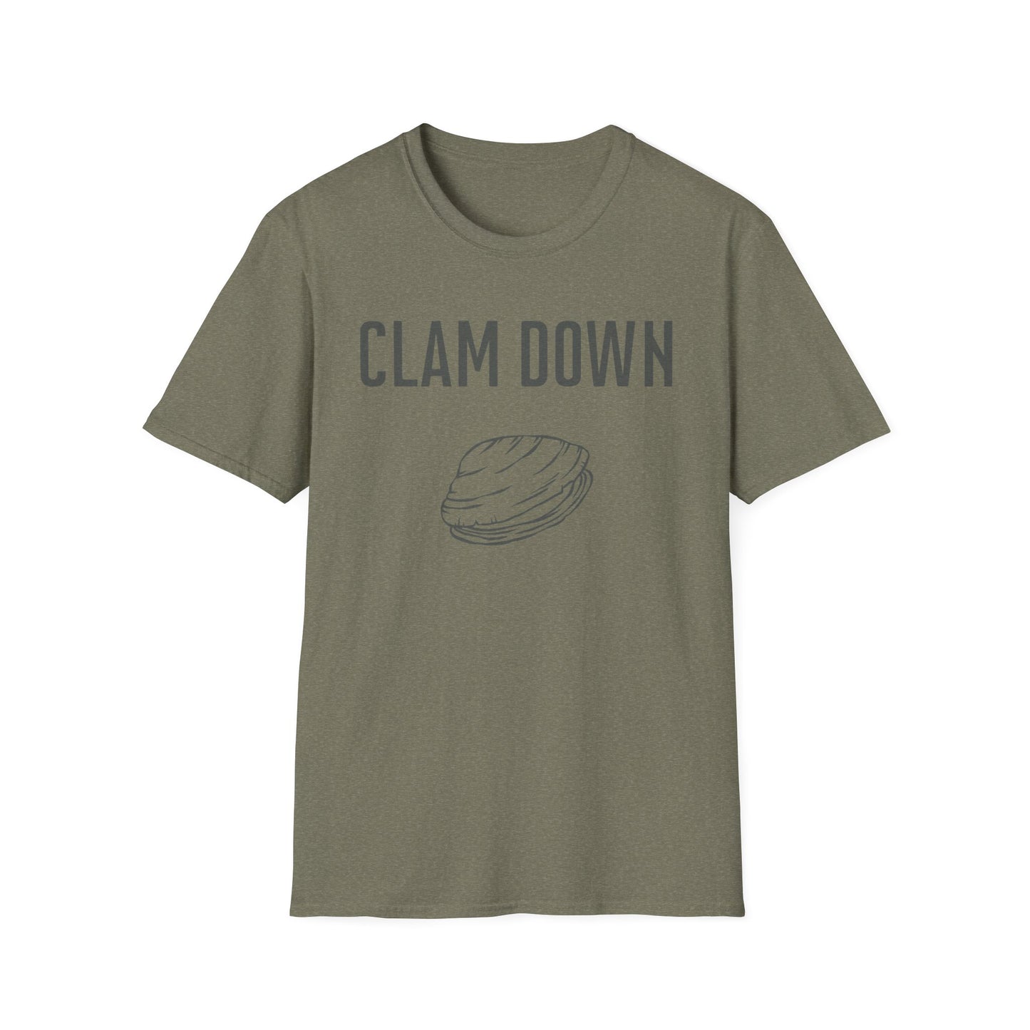 Clam Down Unisex Soft style T-Shirt funny chill t-shirt.