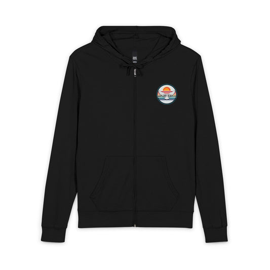 Night Owl Logo Full-Zip Hoodie — Nighttime Vibe Zip-Up for Late-Night Creatives