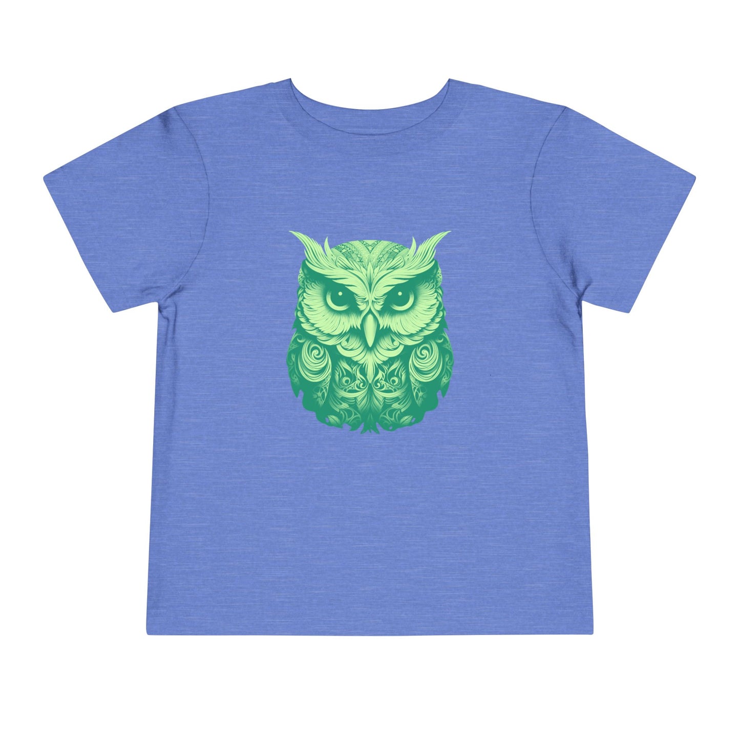 Toddler Tee - Green Botanical Owl Graphic Cute Kids Shirt