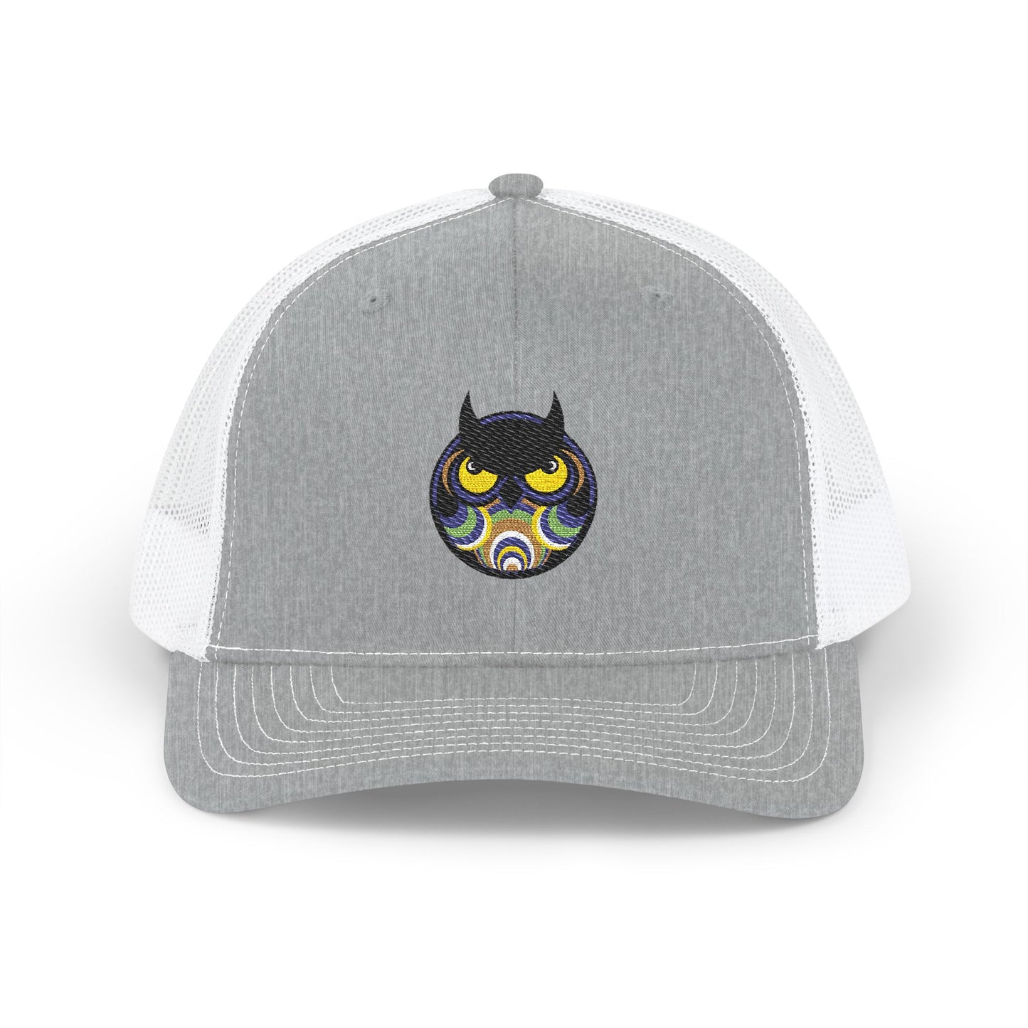 Embroidered Trucker Cap — Retro Night Owl Snapback