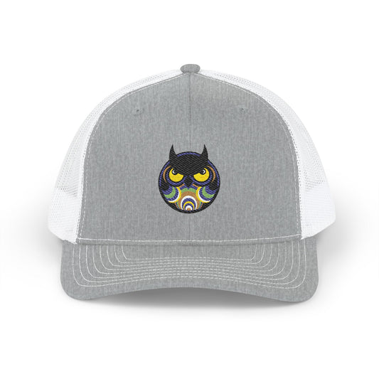 Embroidered Trucker Cap — Retro Night Owl Snapback