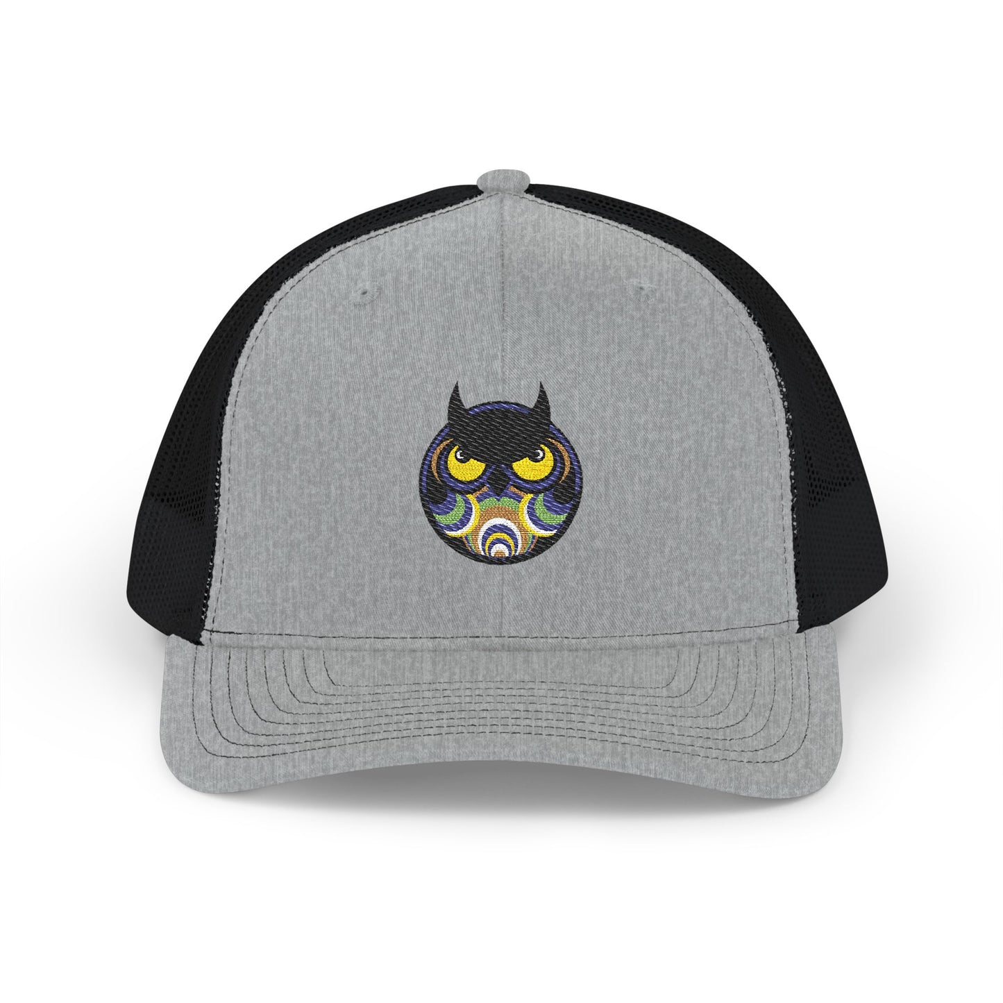Embroidered Trucker Cap — Retro Night Owl Snapback